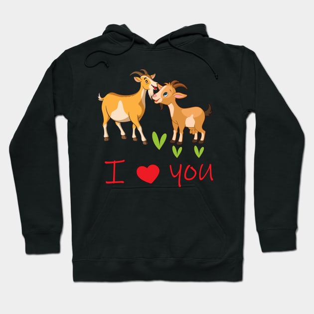 Valentine's goat - Happy Valentine's day Hoodie by KrasiStaleva